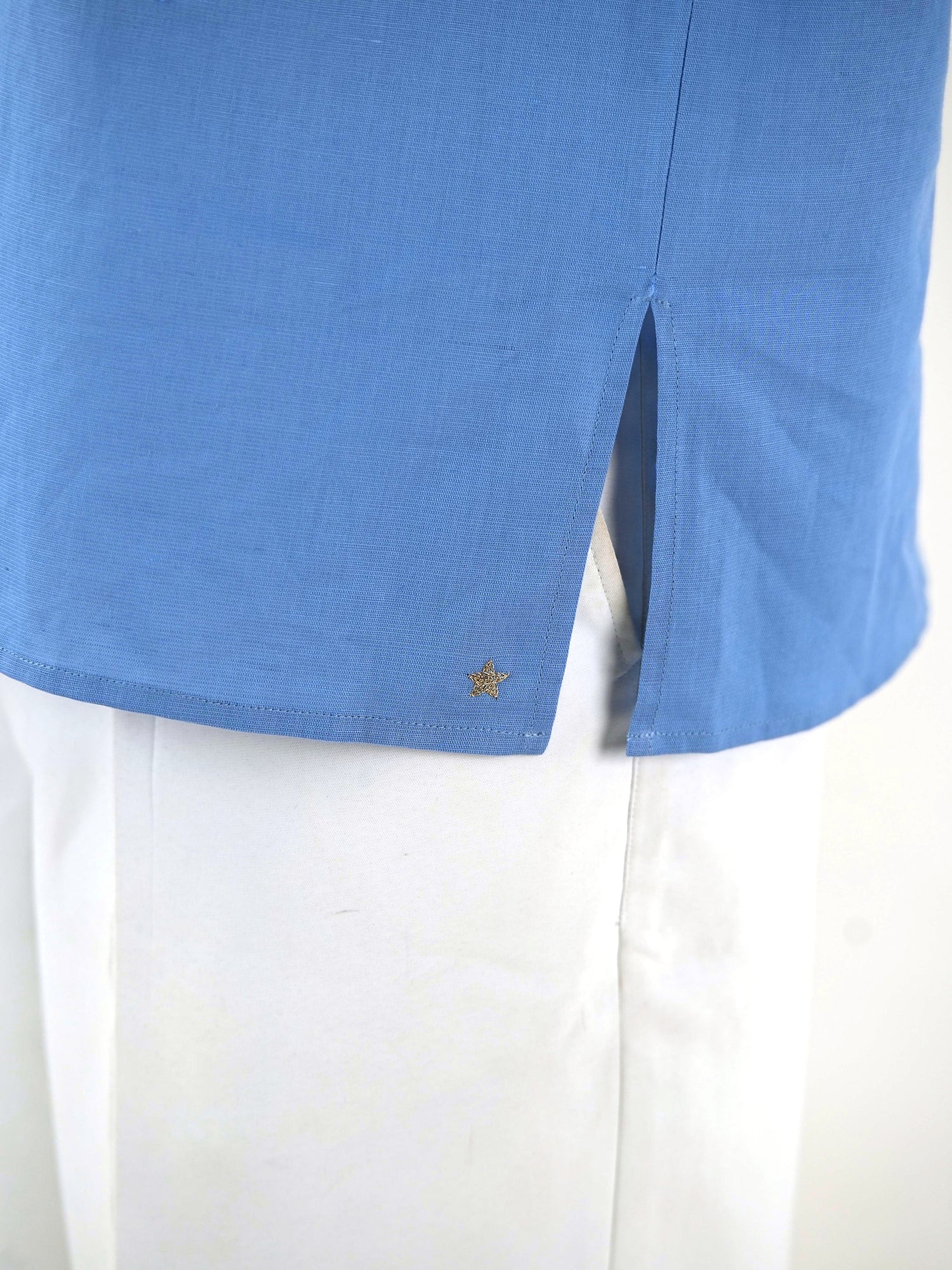 Linen Short Kurta - Sky Blue