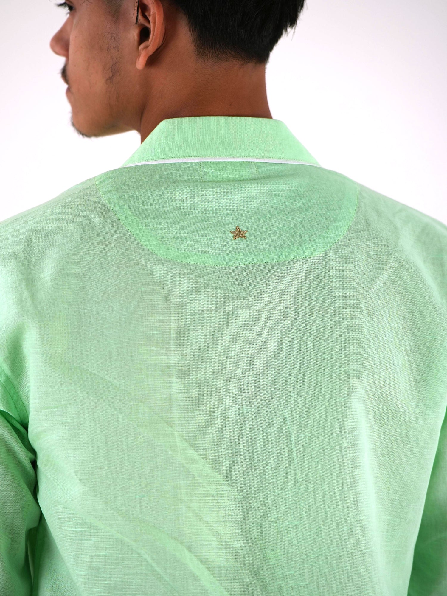 Half Sleeve Cuban Collar Shirt - Mint Green