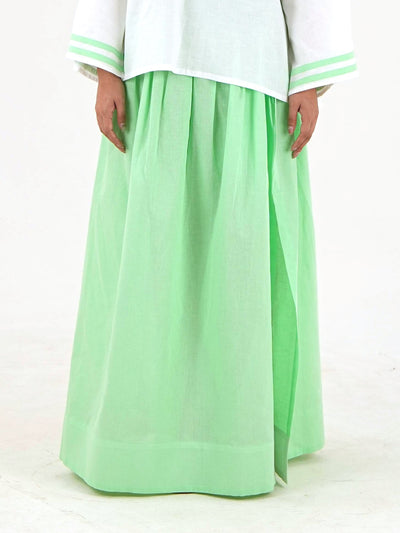 Maxi slit Skirt - Mint Green Linen