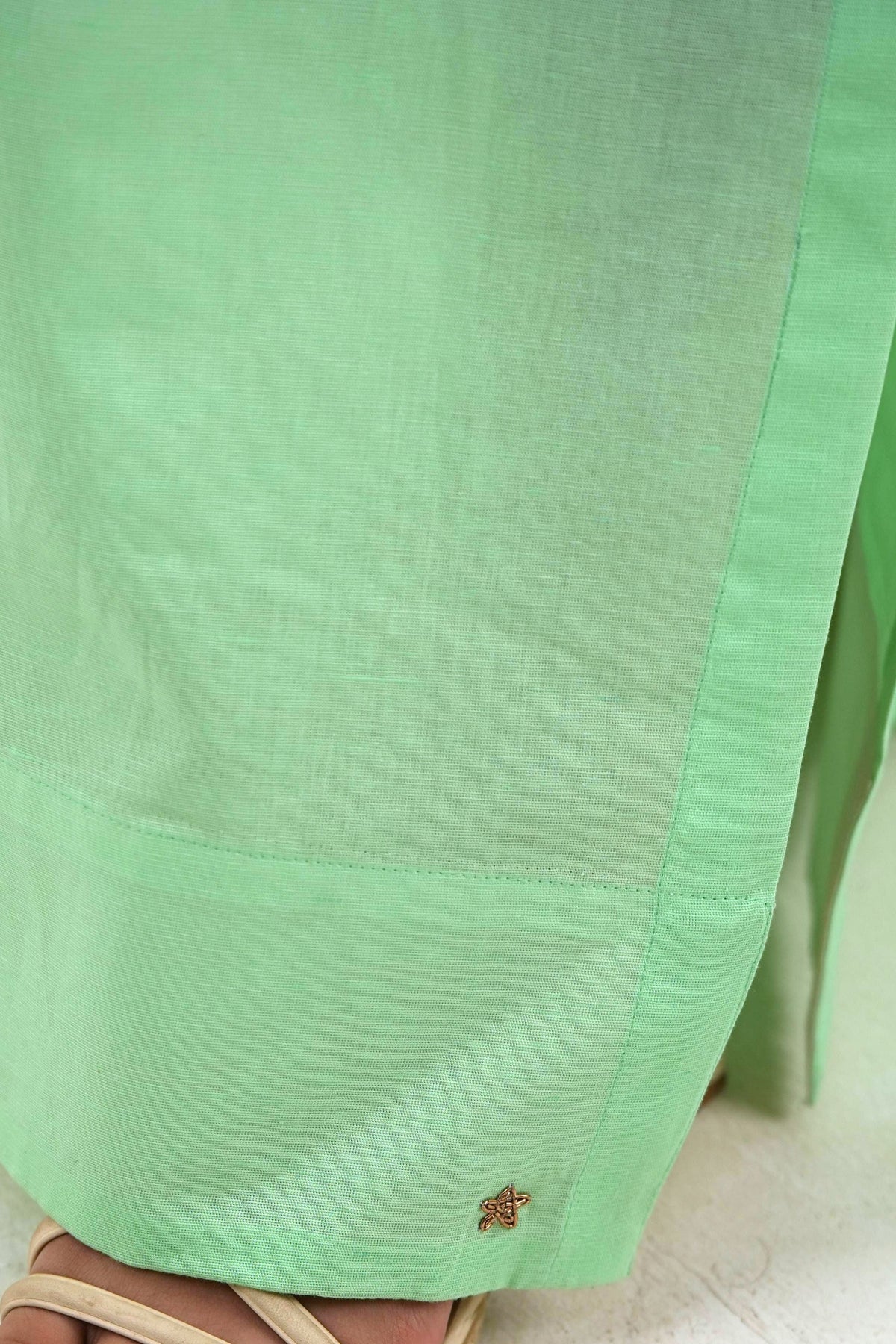 Maxi slit Skirt - Mint Green Linen