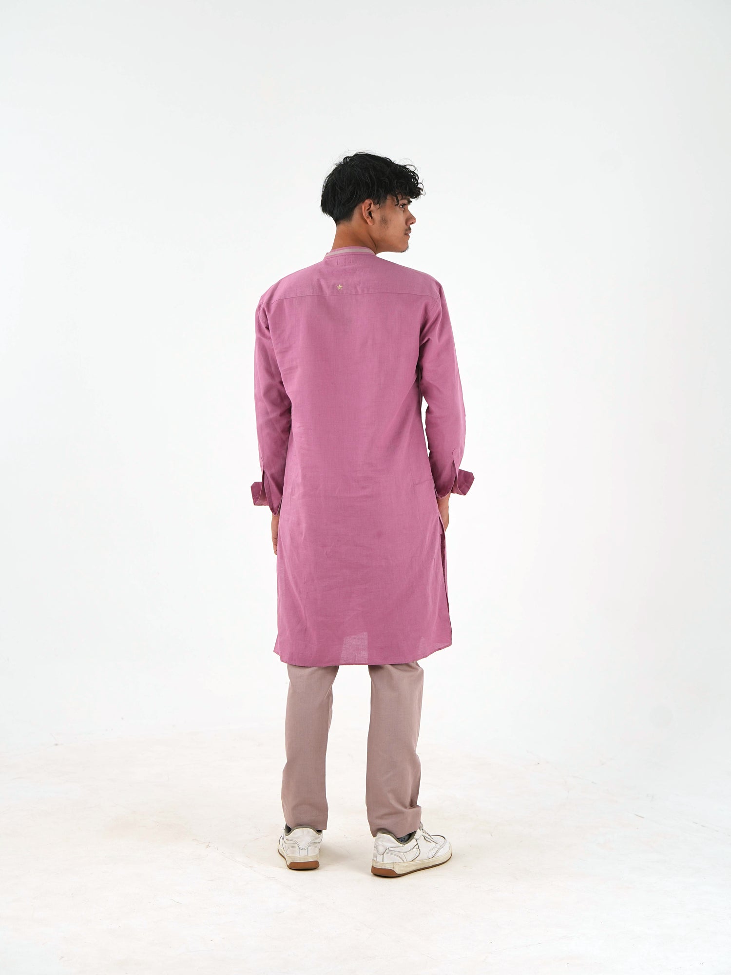 Long Kurta for Men - Dusty Pink