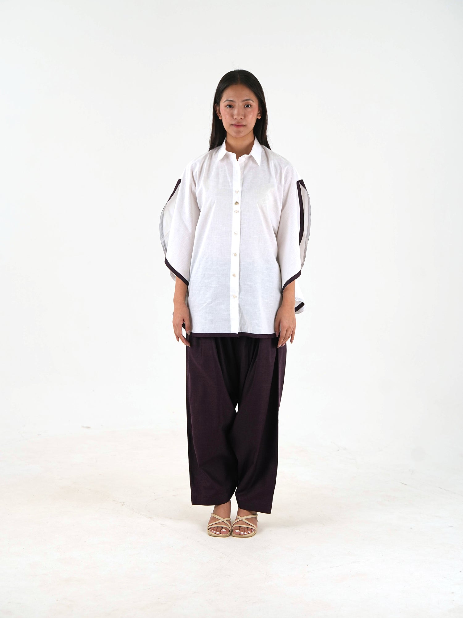 Shirt Collar Set - White Linen Cotton