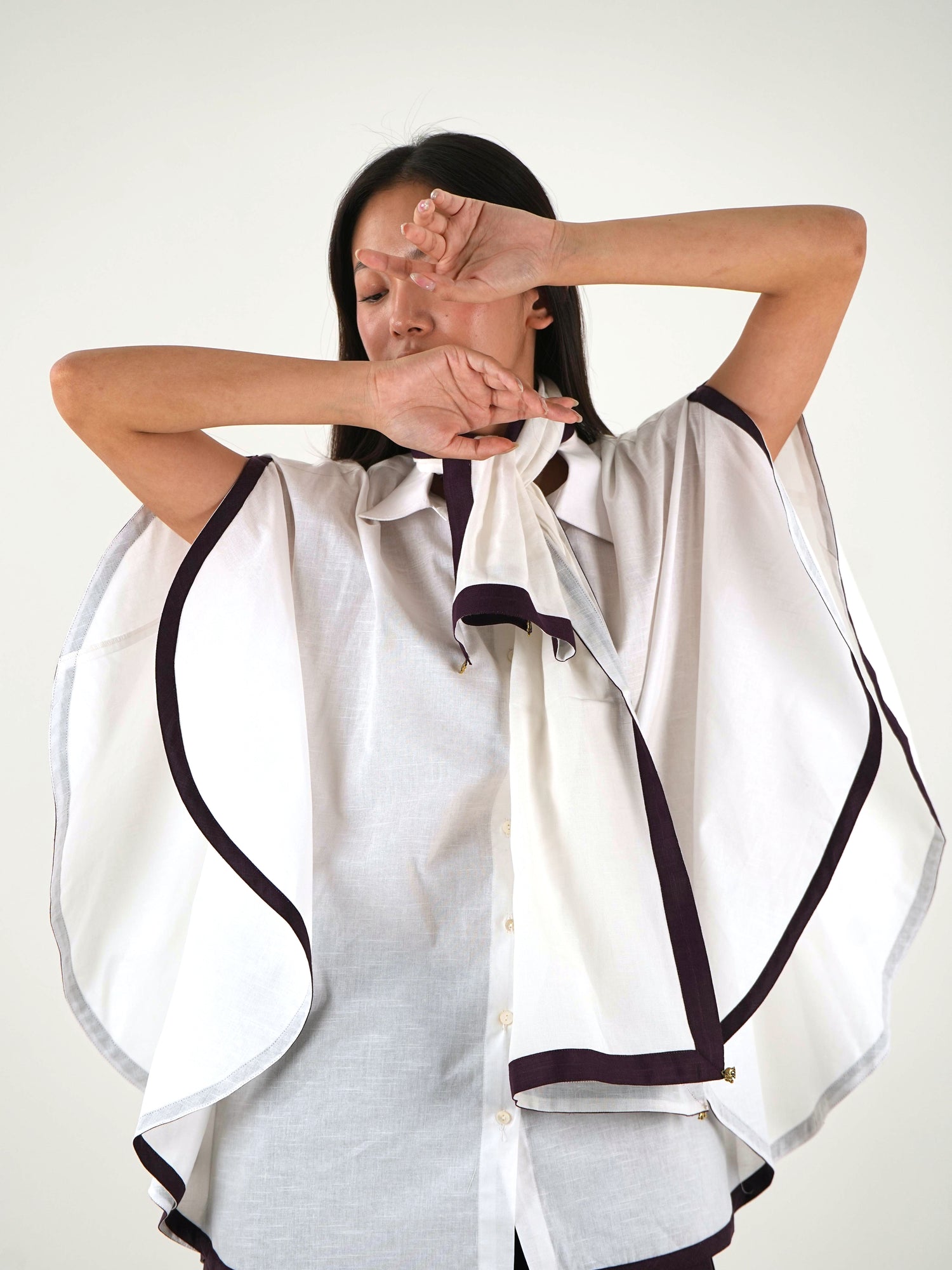 Shirt Collar Set - White Linen Cotton