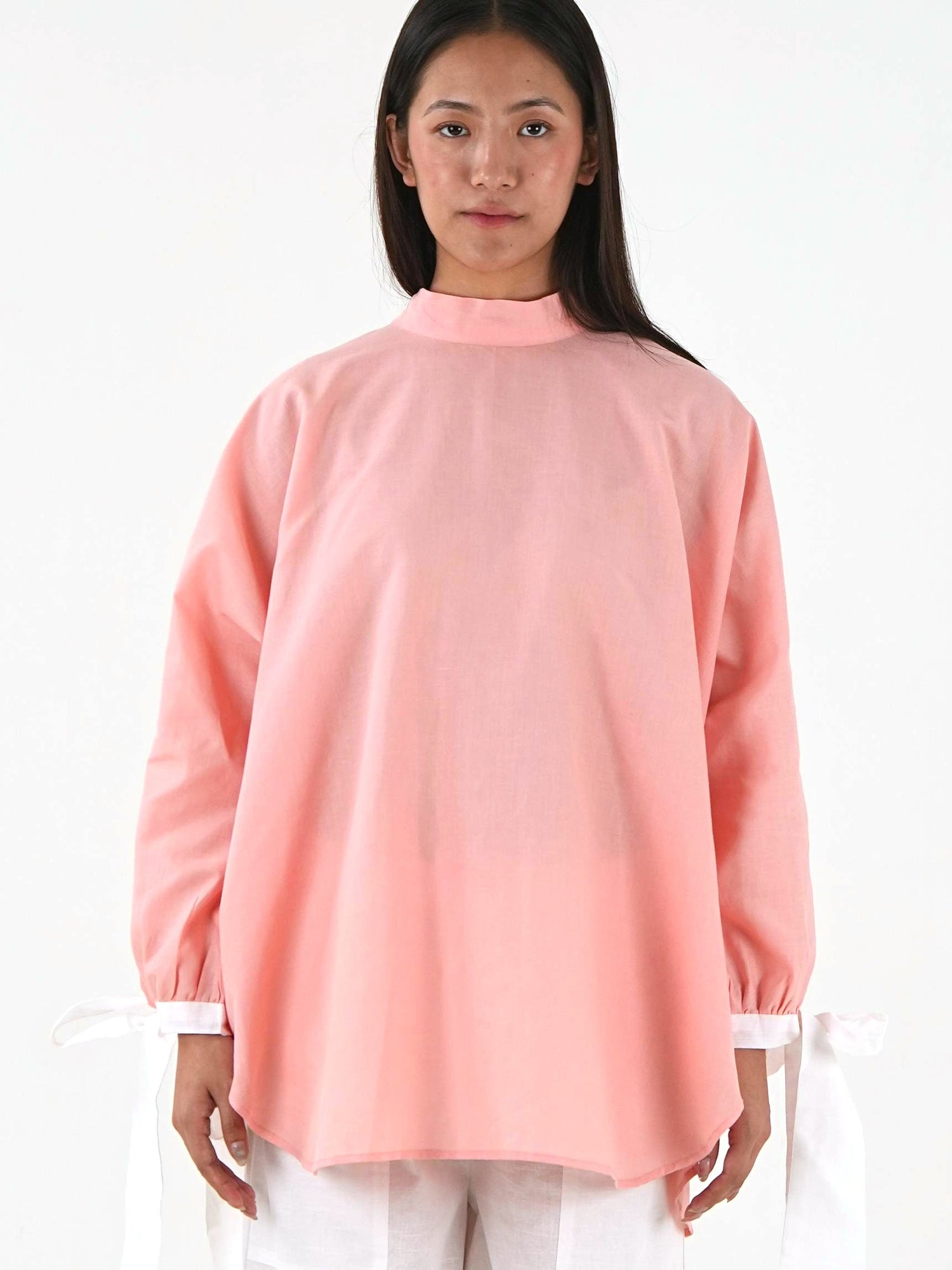 High Neck Set - Peach Pink Linen
