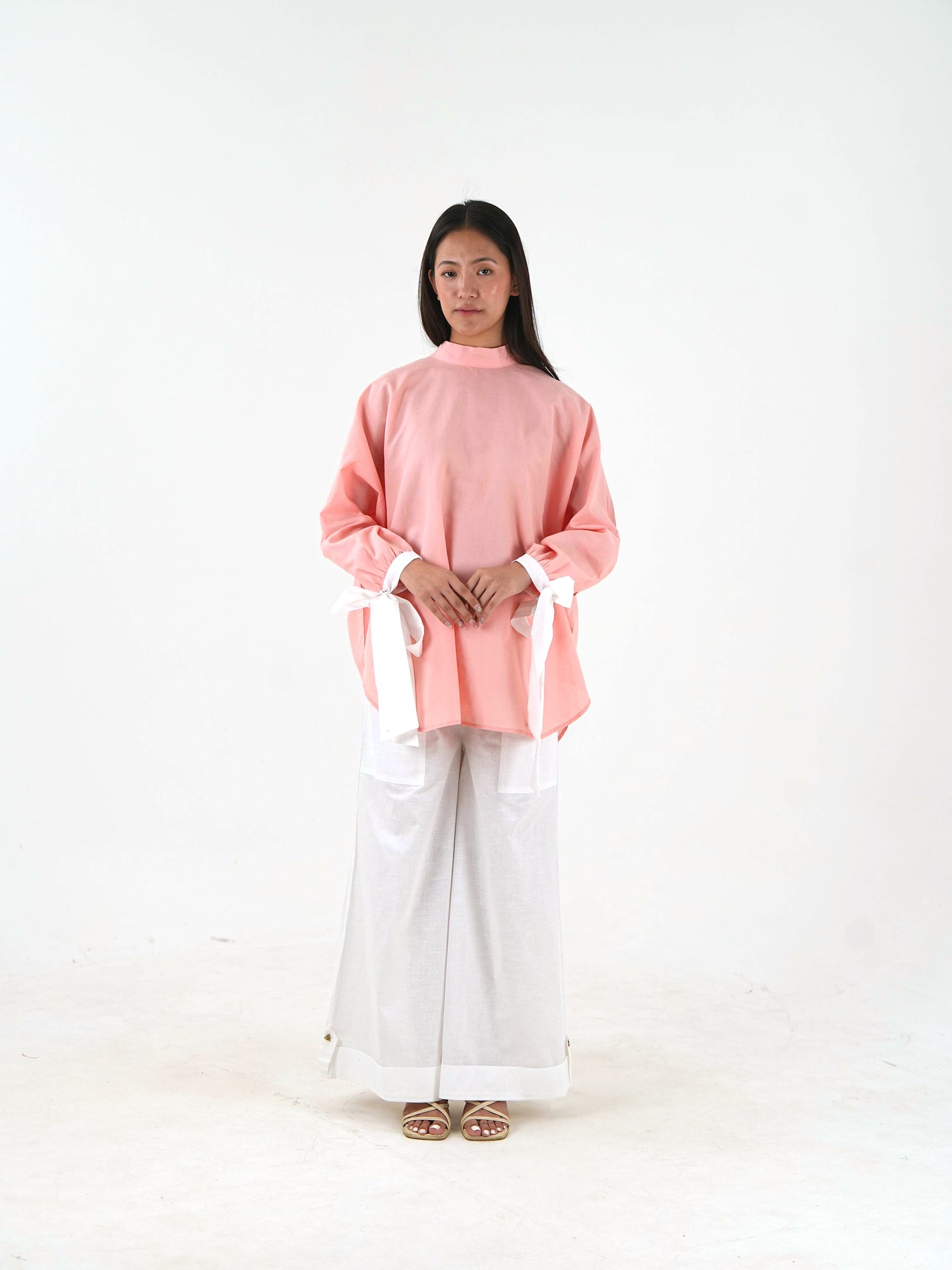 High Neck Set - Peach Pink Linen