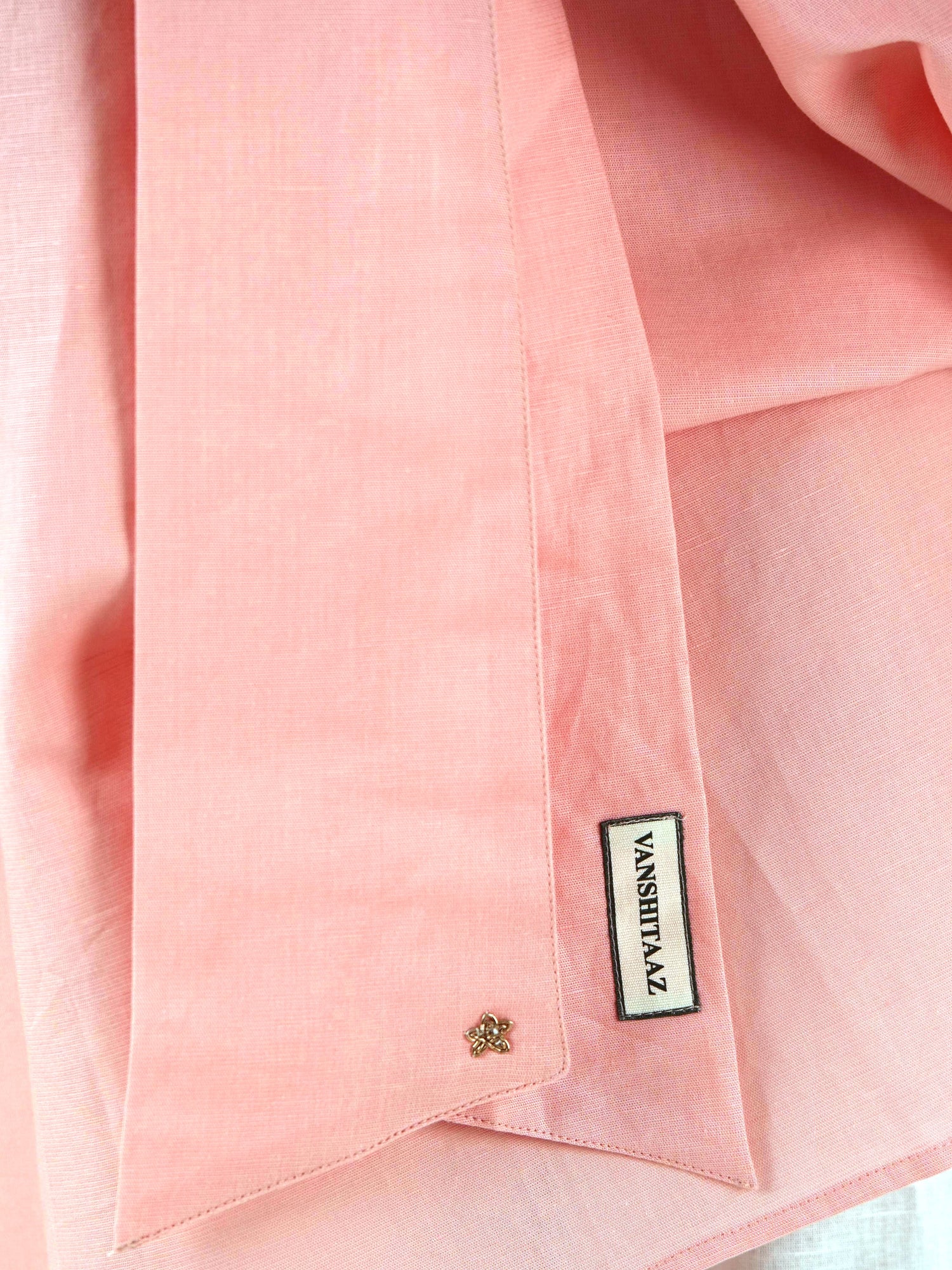 High Neck Set - Peach Pink Linen