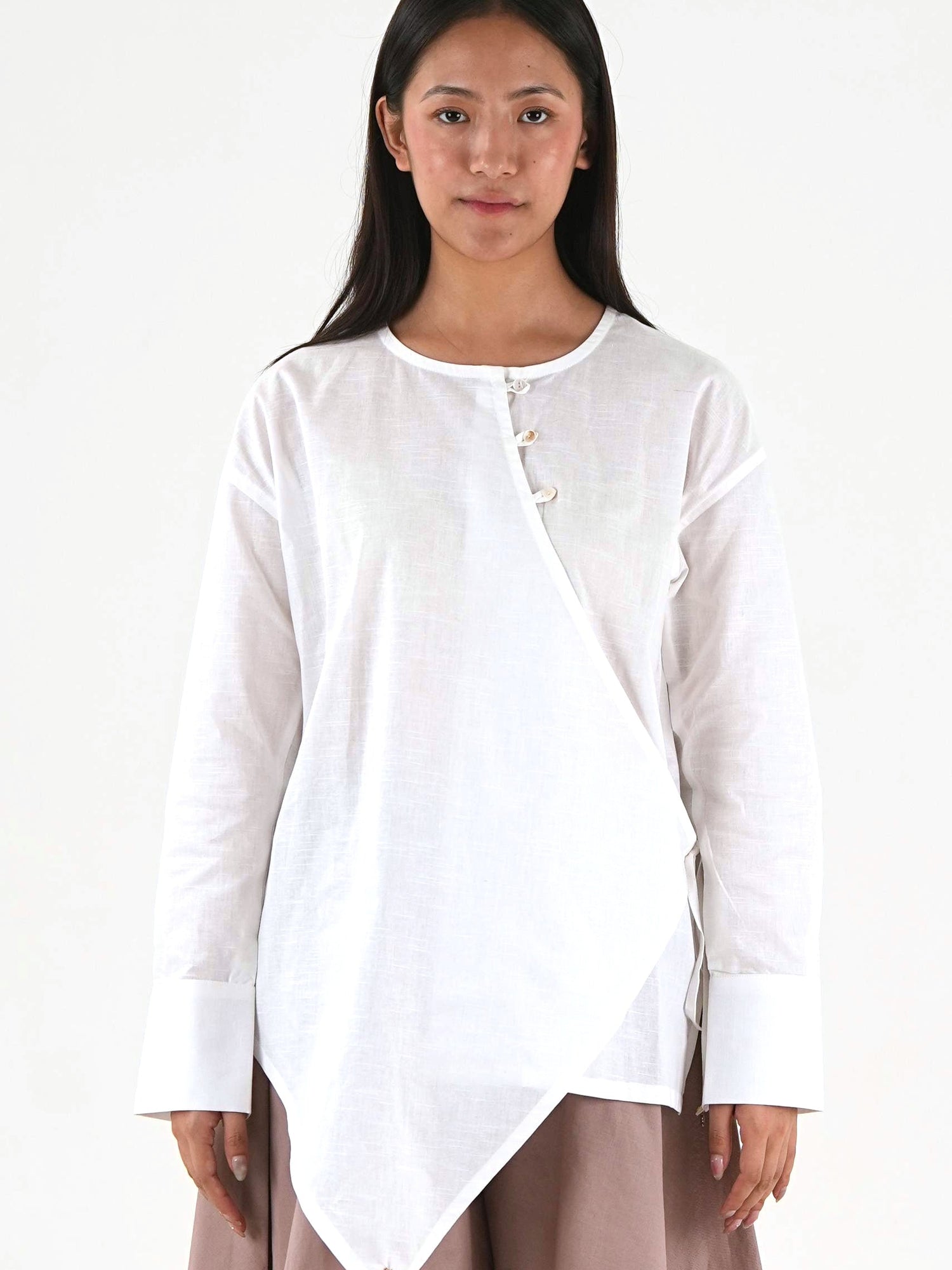Angrakha Wide-Leg Set - Off White Linen