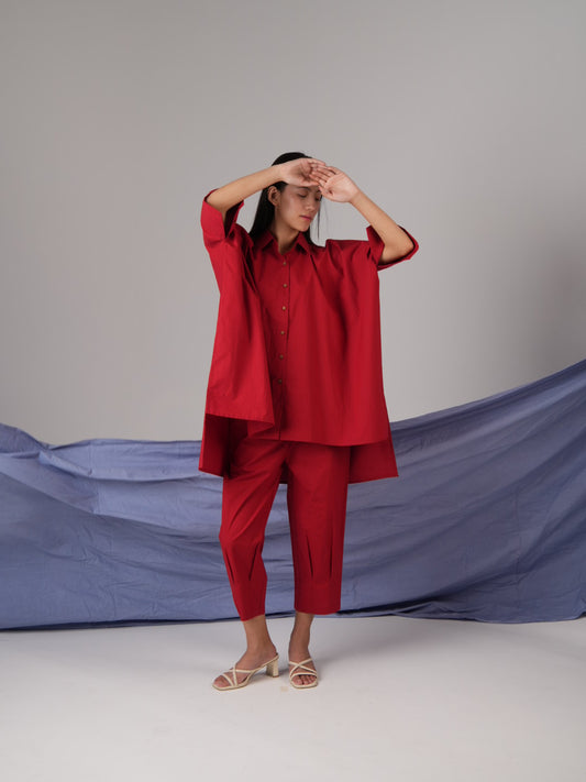 Vanshitaaz Ruby Red Anti Fit Cotton Co-ord set