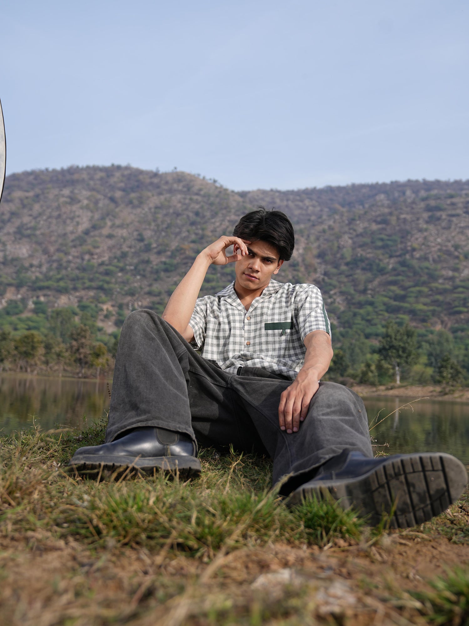Sutra Camp Collar Check Shirt
