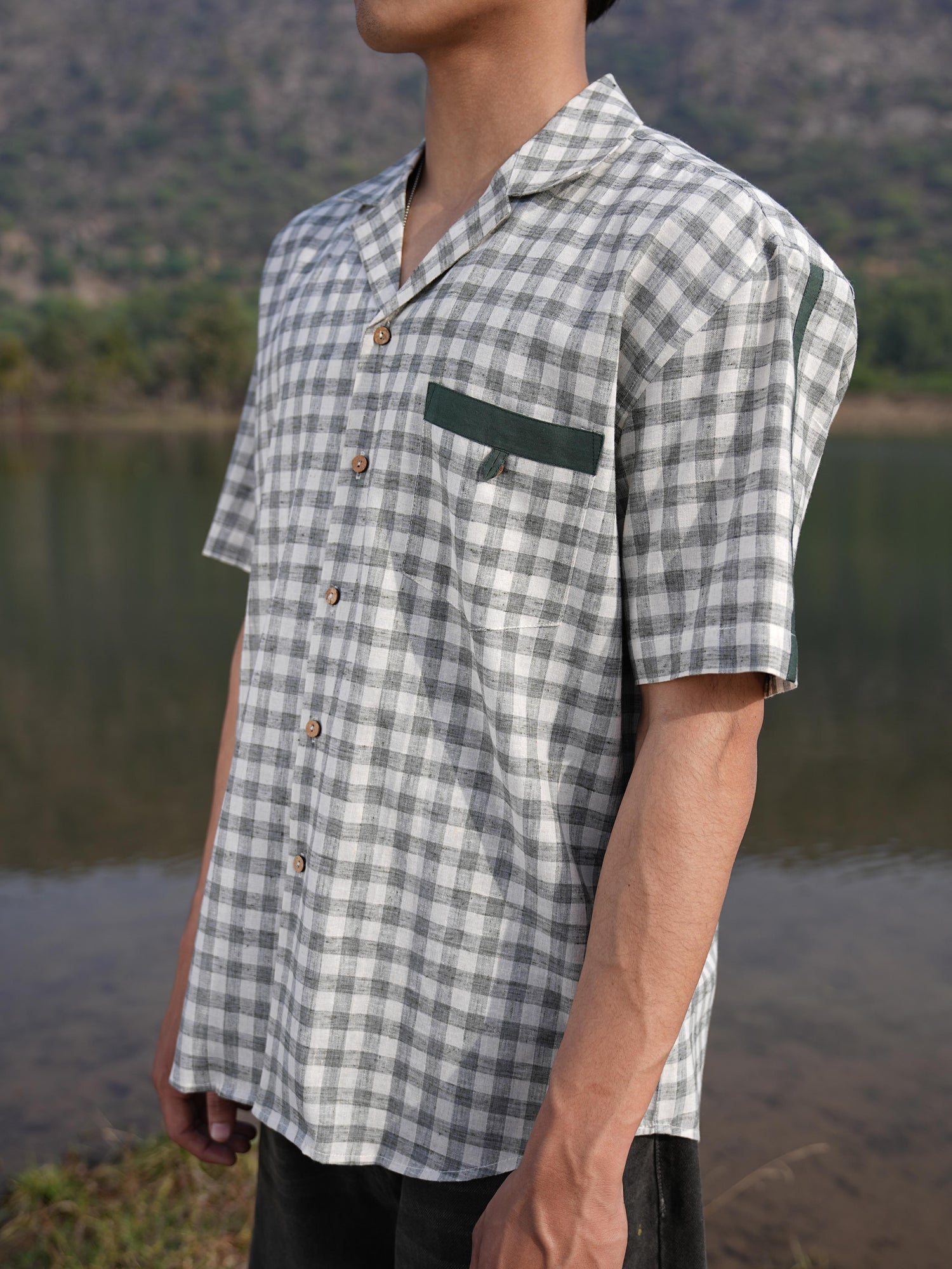 Sutra Camp Collar Check Shirt