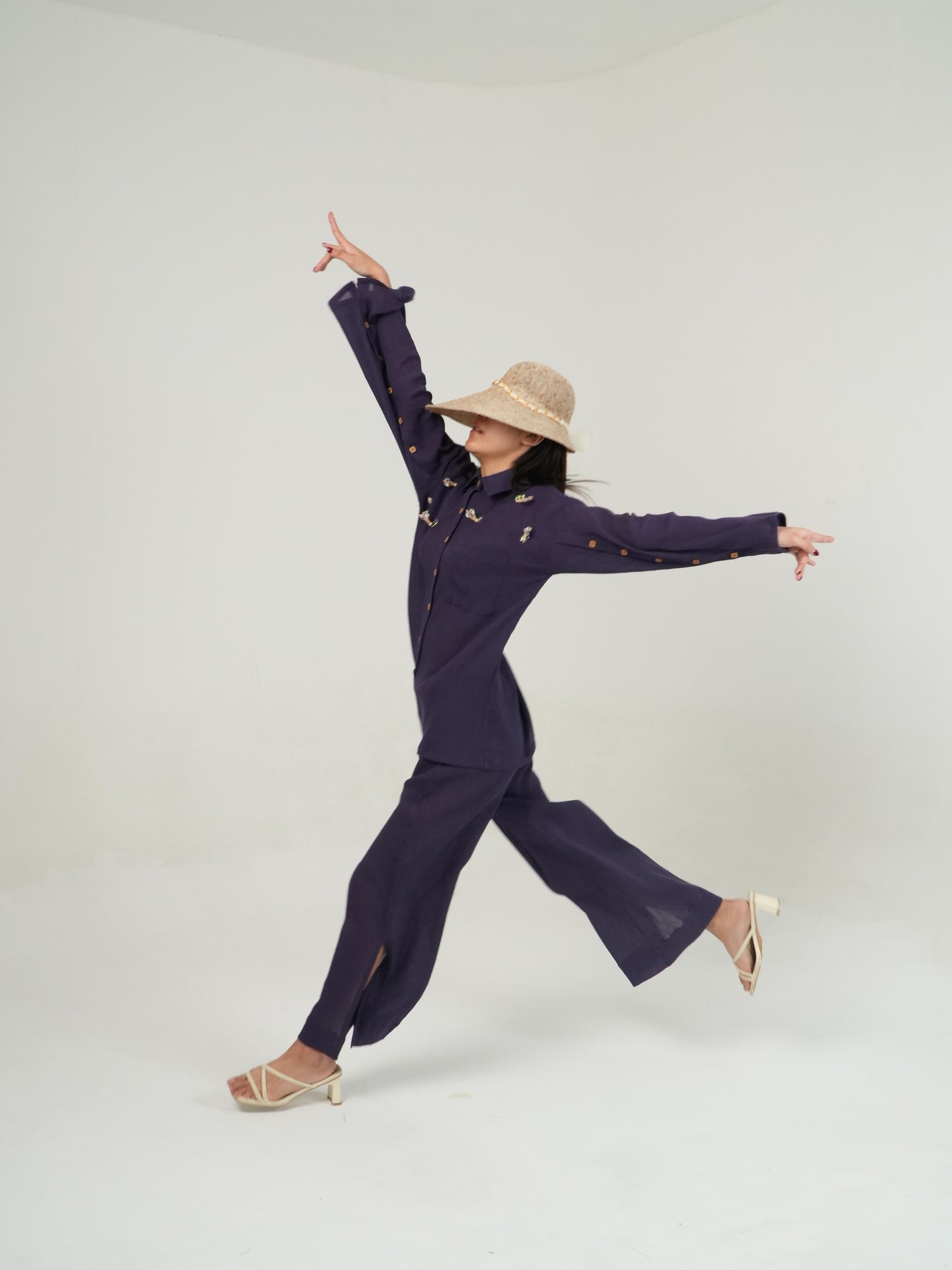 Vanshitaaz Mulberry Purple Crinkled Cotton Co-ord