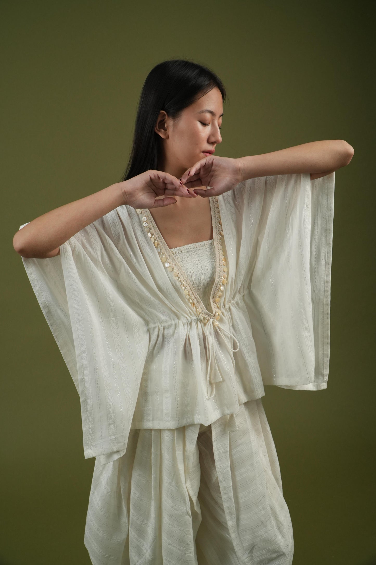 Vanshitaaz Ivory Serenity Drape Set
