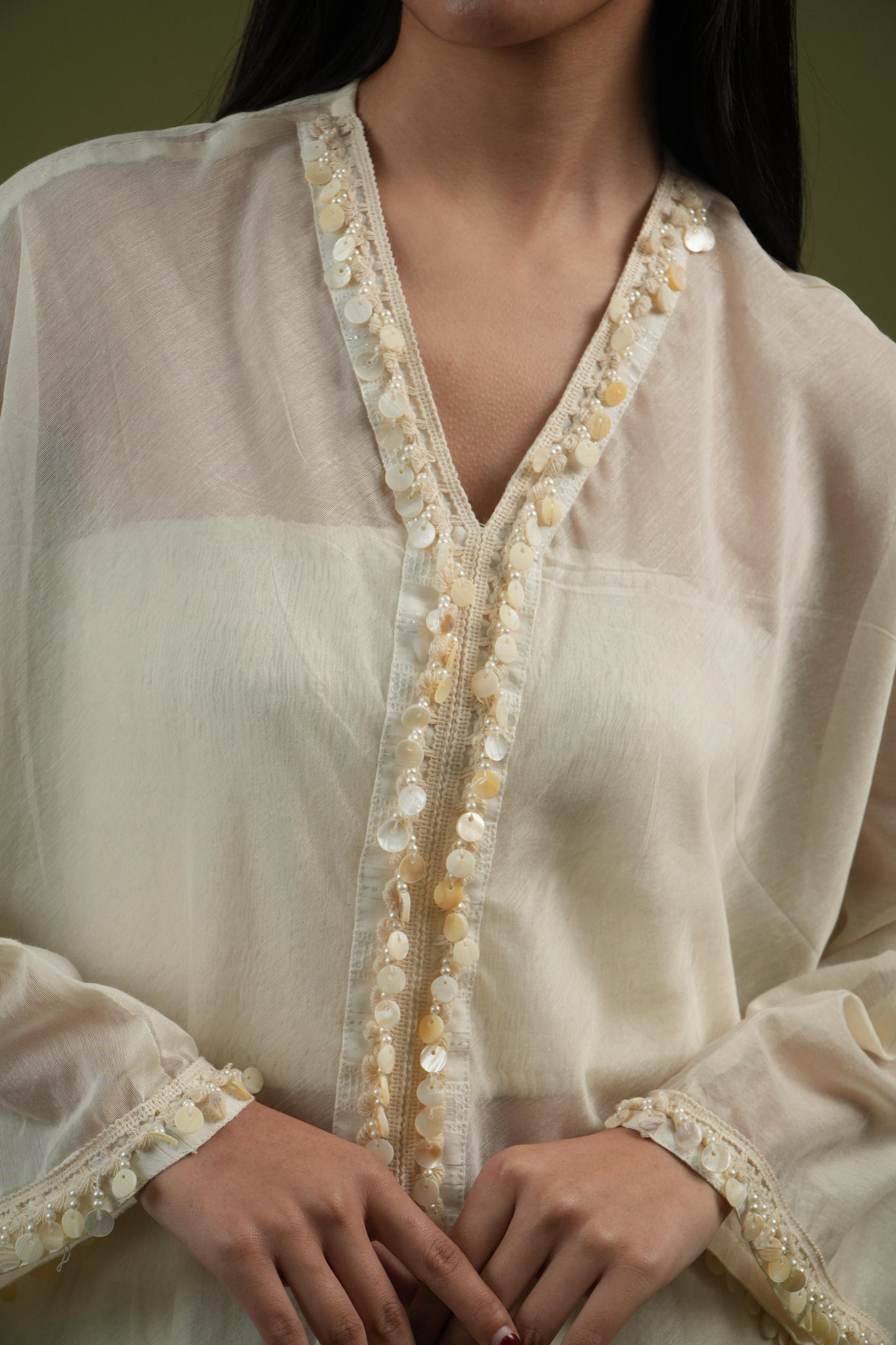 Vanshitaaz Ivory Harmony Cape Set