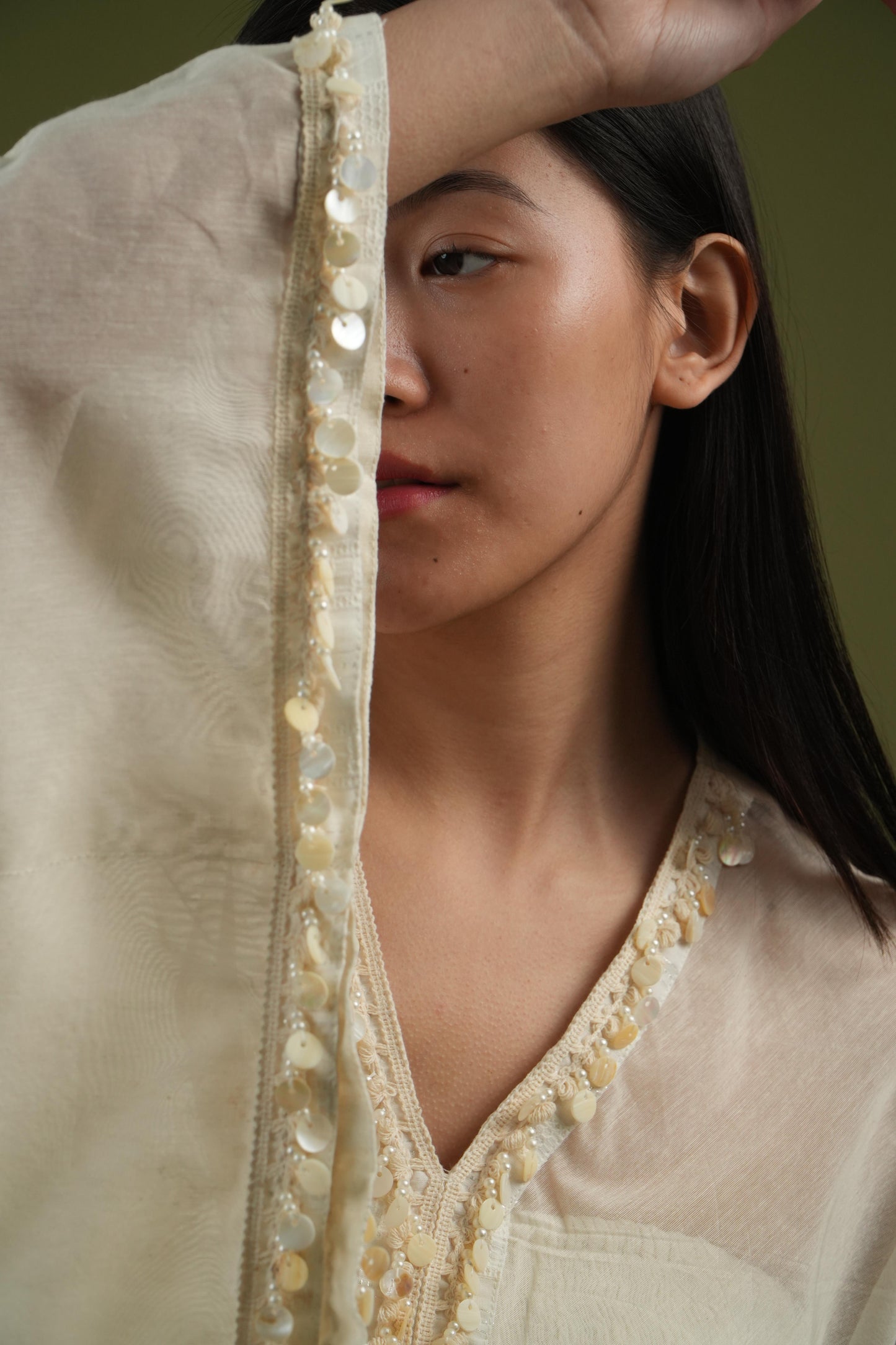 Vanshitaaz Ivory Harmony Cape Set