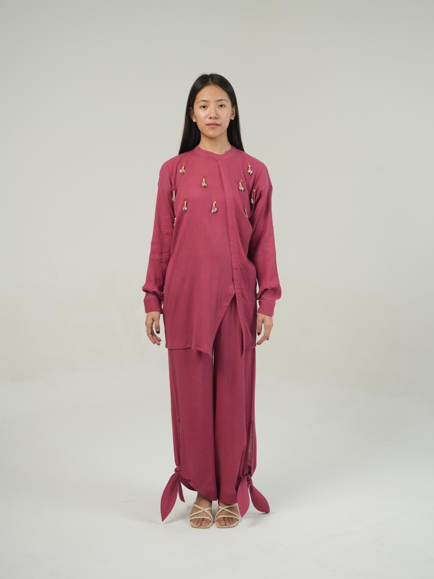 Back view of the Fruit Dove crinkled cotton co-ord set