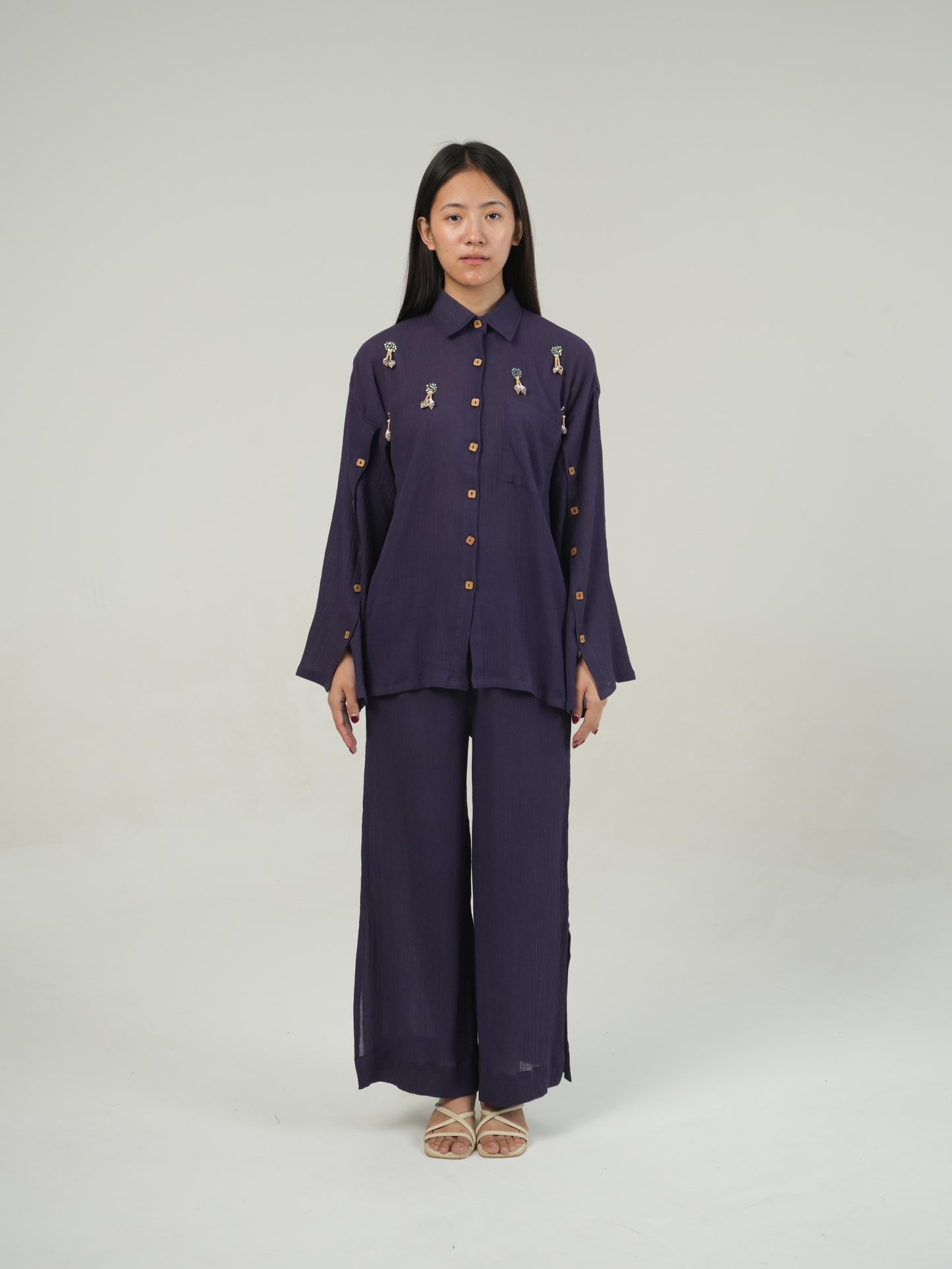 Vanshitaaz Mulberry Purple Crinkled Cotton Co-ord