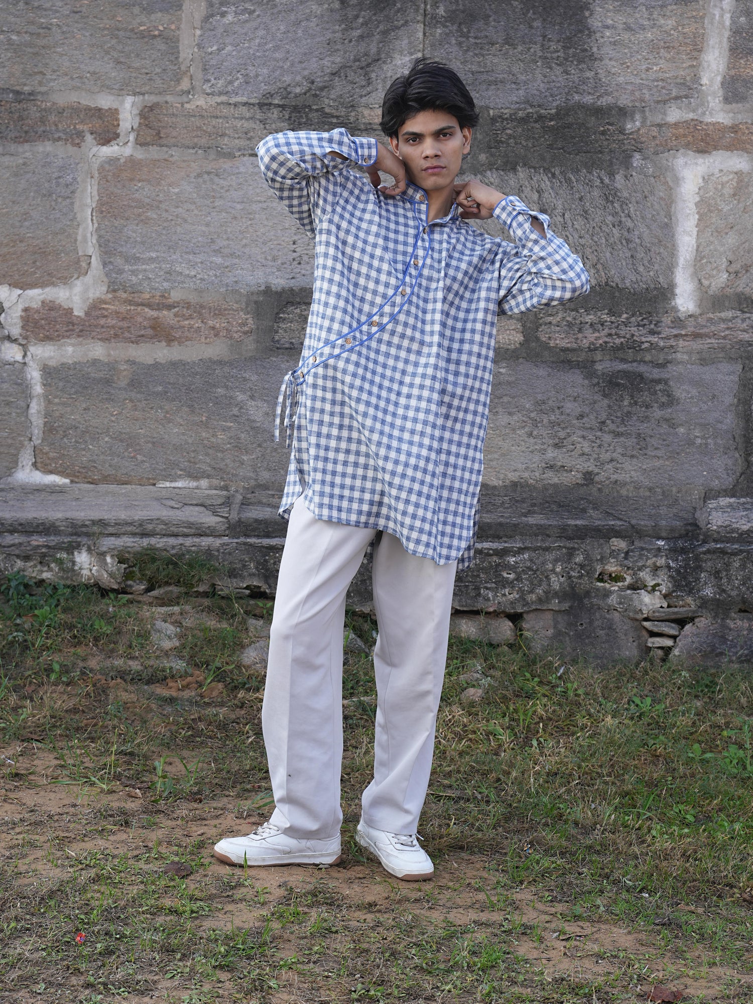Sutra Angrakha Check Kurta