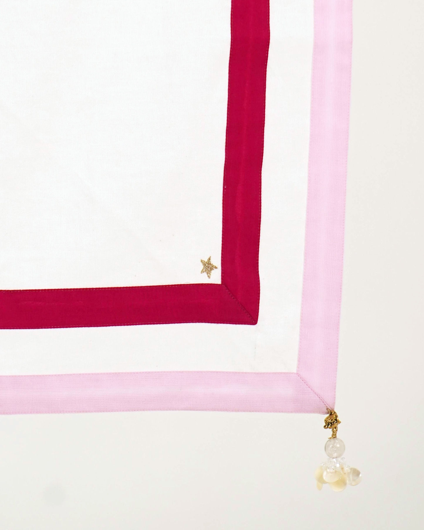 Tassel Linen Cotton Stole - Off White