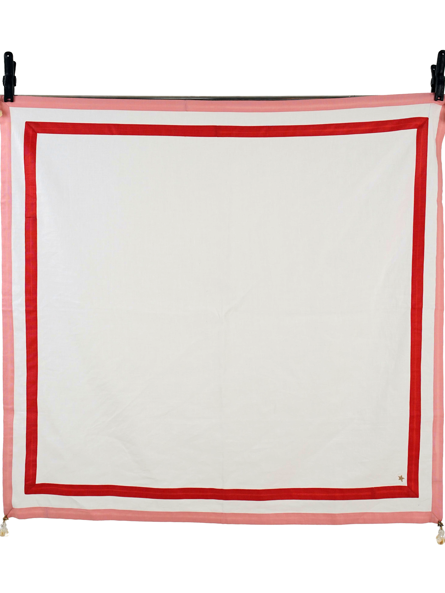 Embroidered Stole - Coral Red