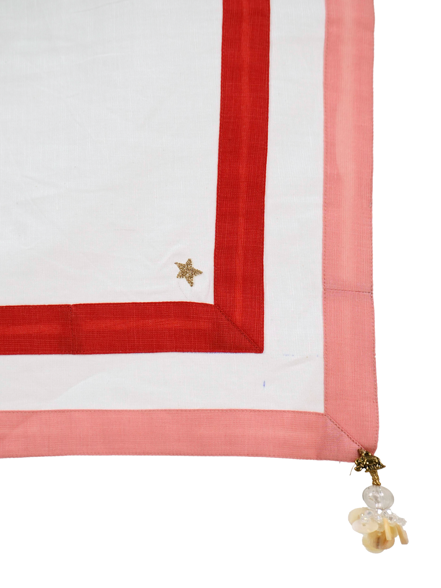 Embroidered Stole - Coral Red