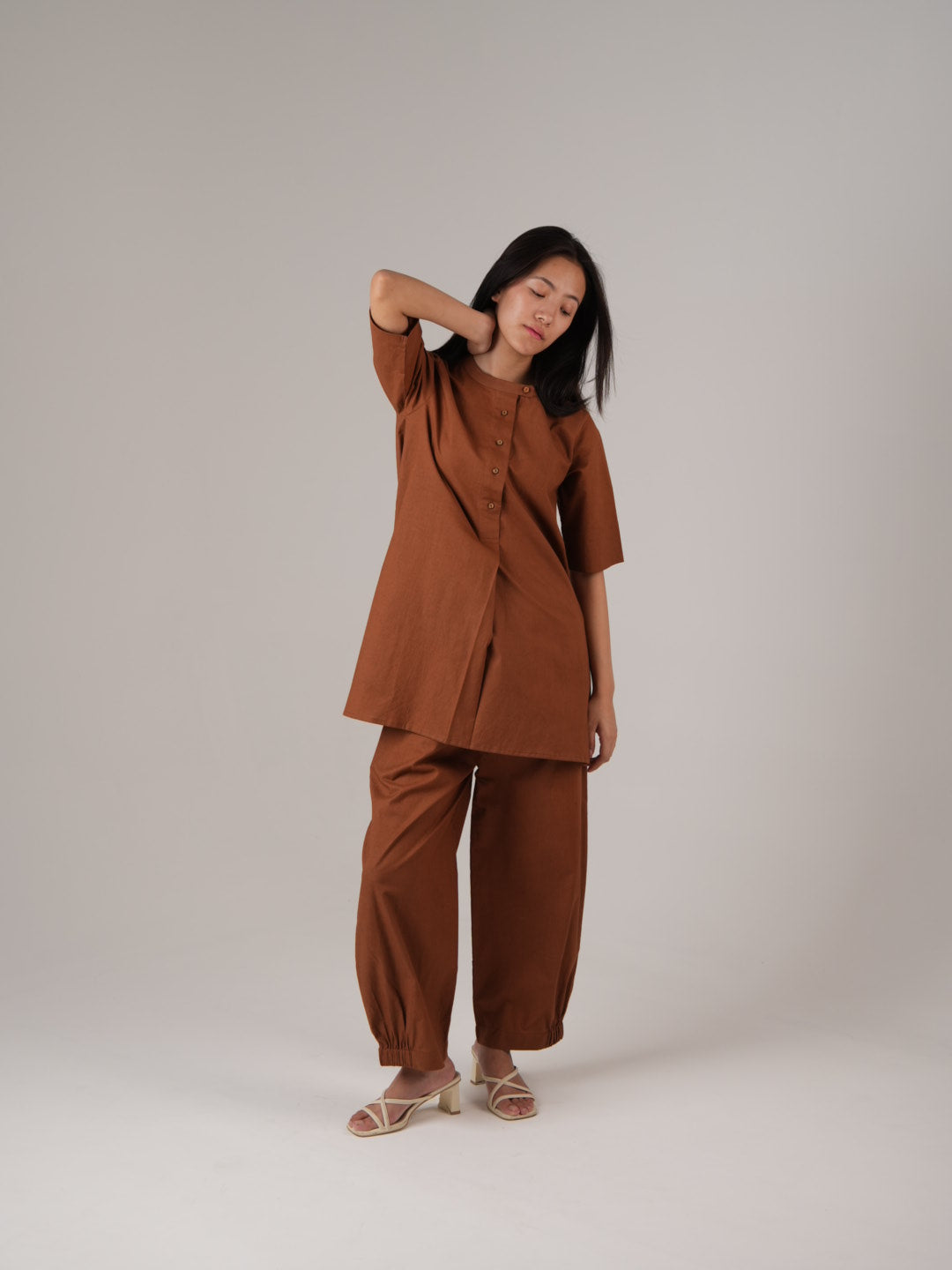 Vanshitaaz Burnt Brown Anti Fit Cotton Co-ord set