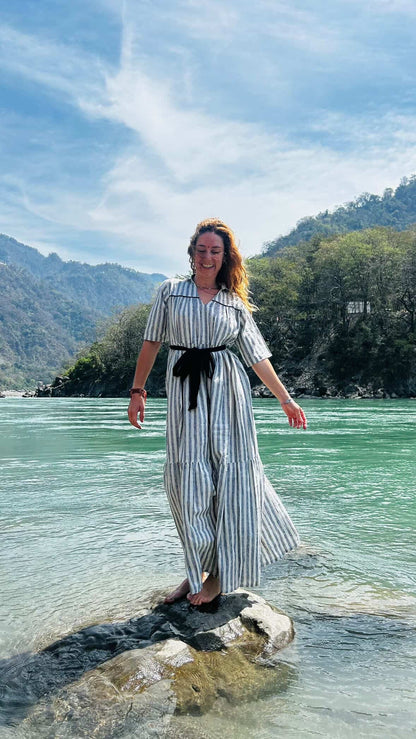 Sutra Midi Stripe Dress