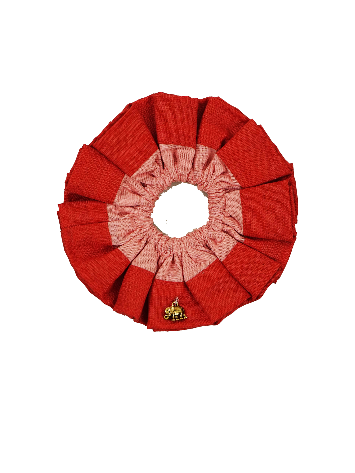 Coral Red Hair Scrunchie