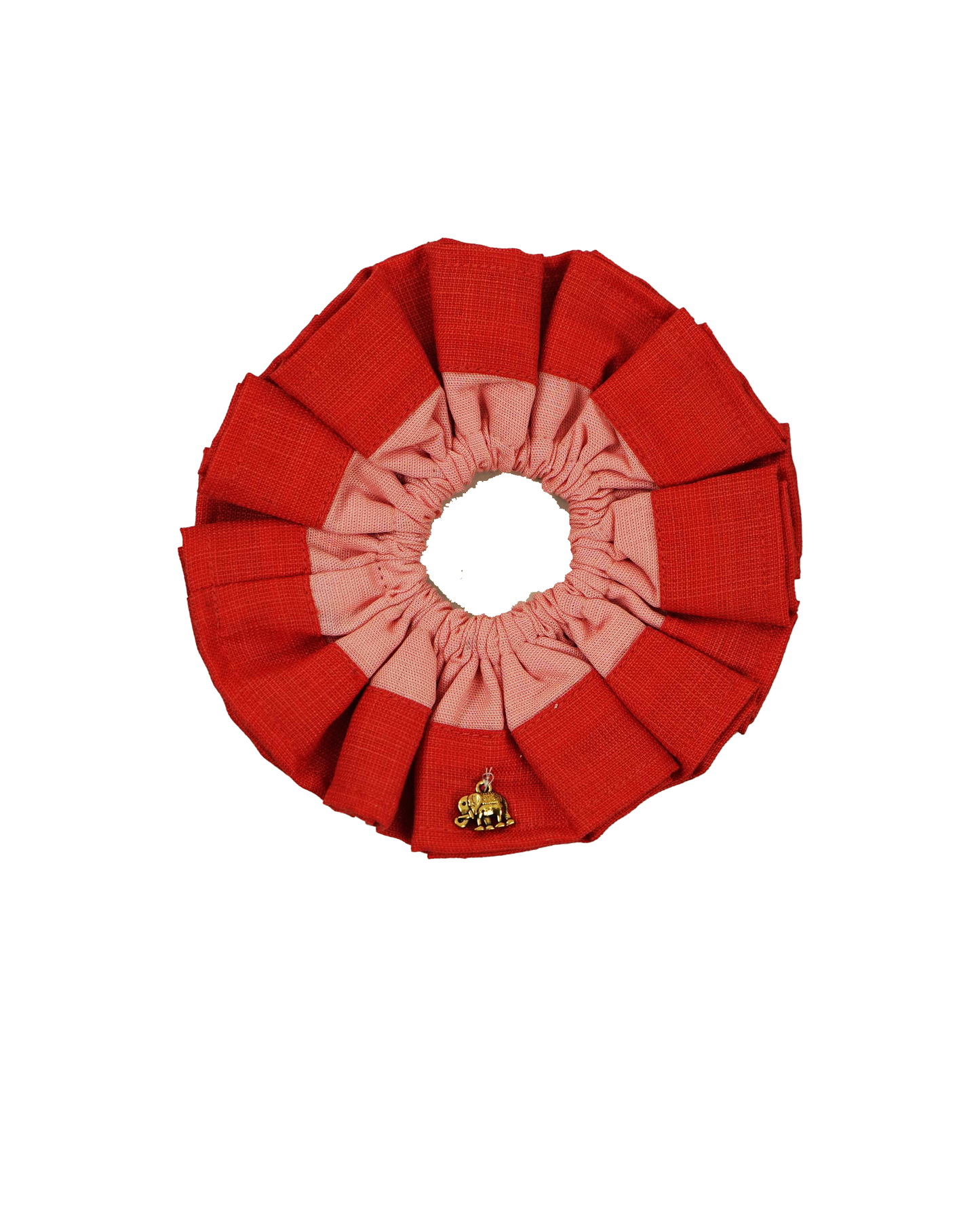 Coral Red Hair Scrunchie