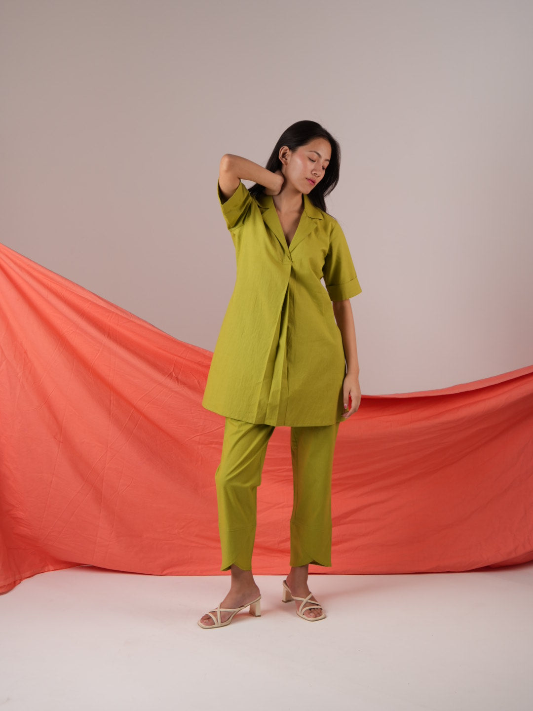 Vanshitaaz Lime Green Anti Fit Cotton Co-ord set