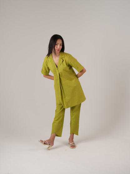 Vanshitaaz Lime Green Anti Fit Cotton Co-ord set
