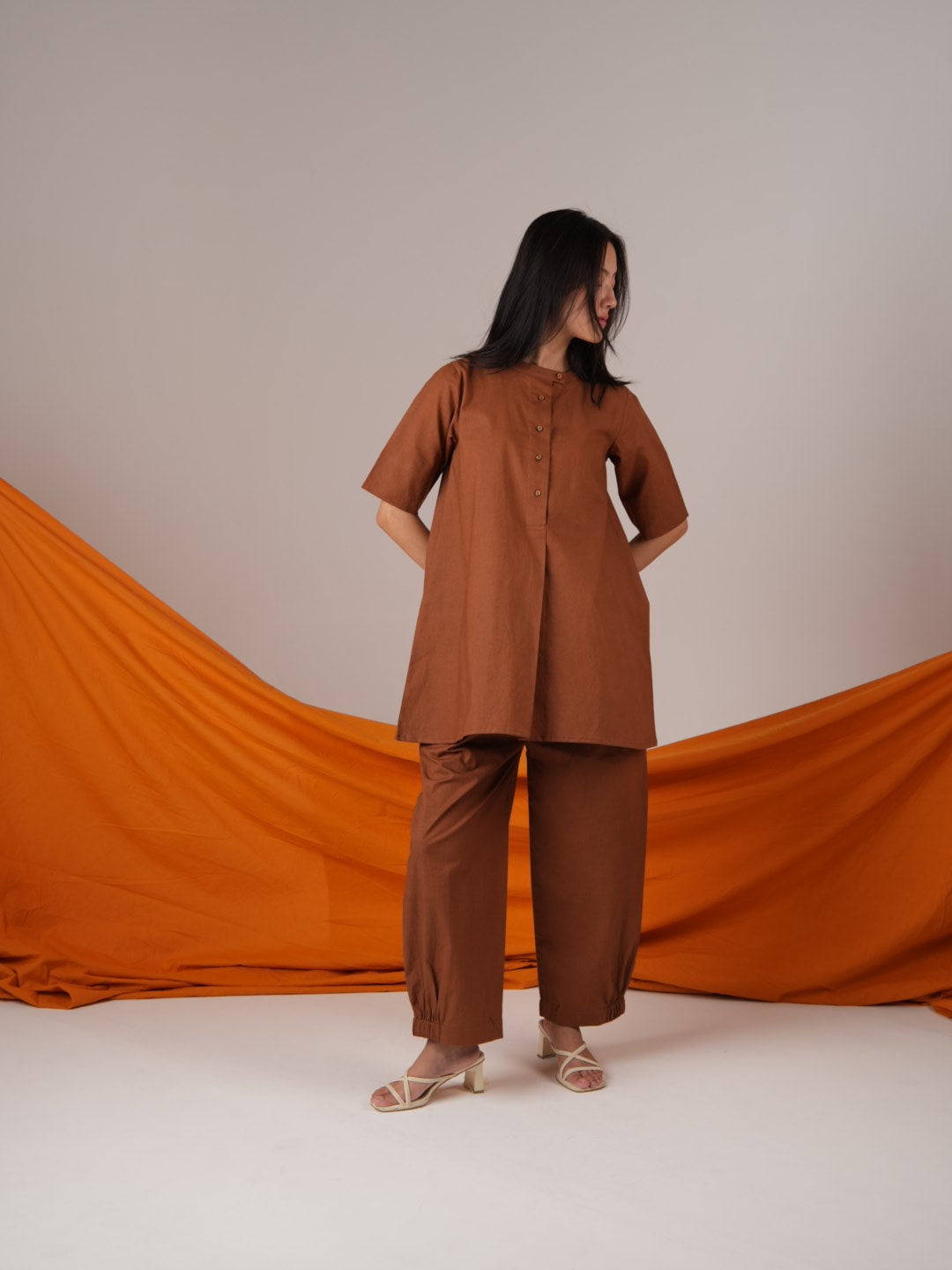 Vanshitaaz Burnt Brown Anti Fit Cotton Co-ord set