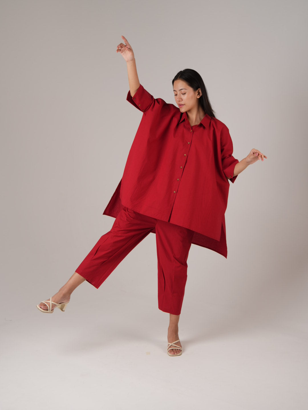 Vanshitaaz Ruby Red Anti Fit Cotton Co-ord set