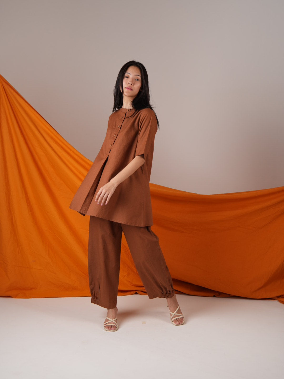 Vanshitaaz Burnt Brown Anti Fit Cotton Co-ord set