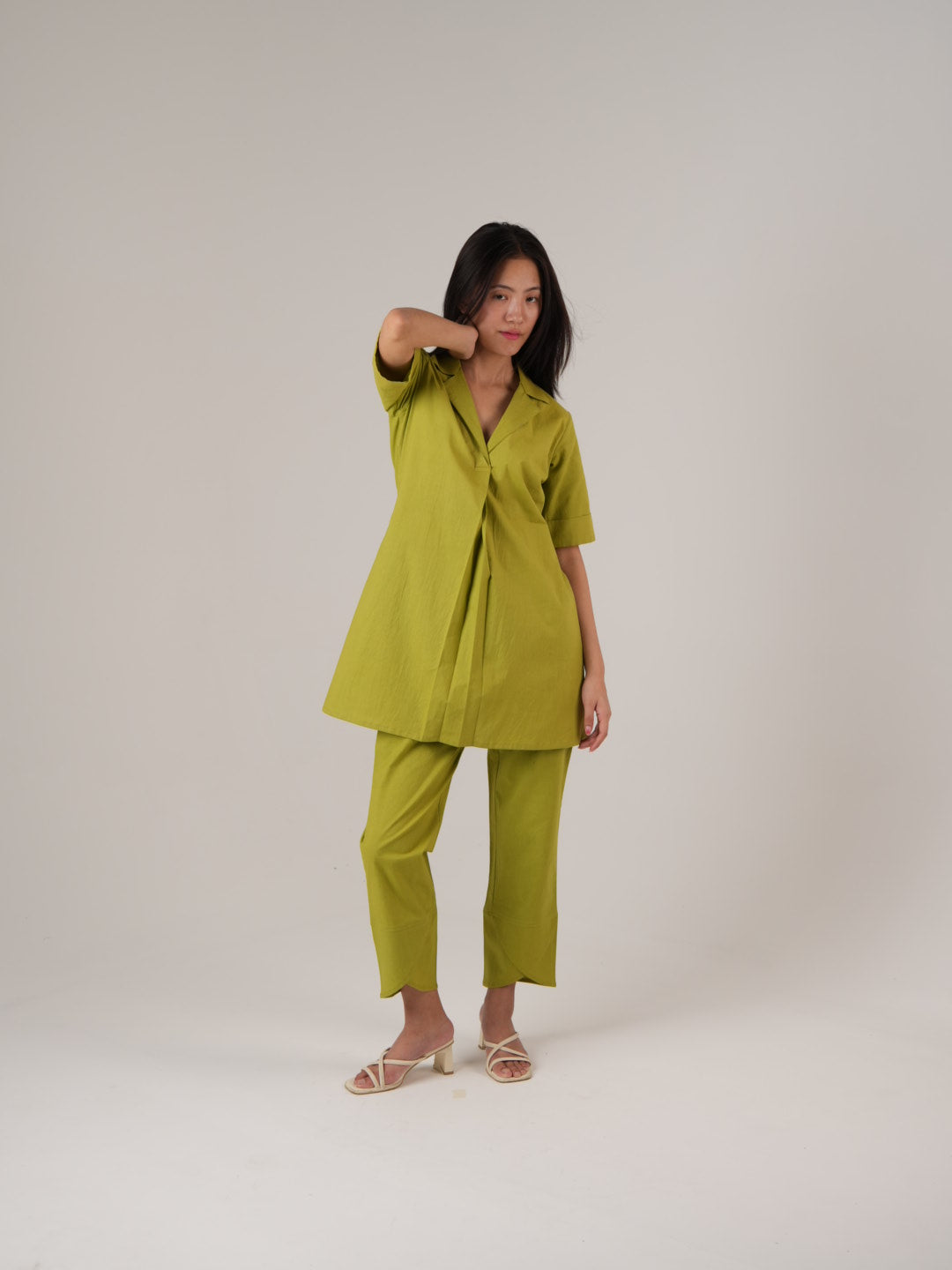 Vanshitaaz Lime Green Anti Fit Cotton Co-ord set