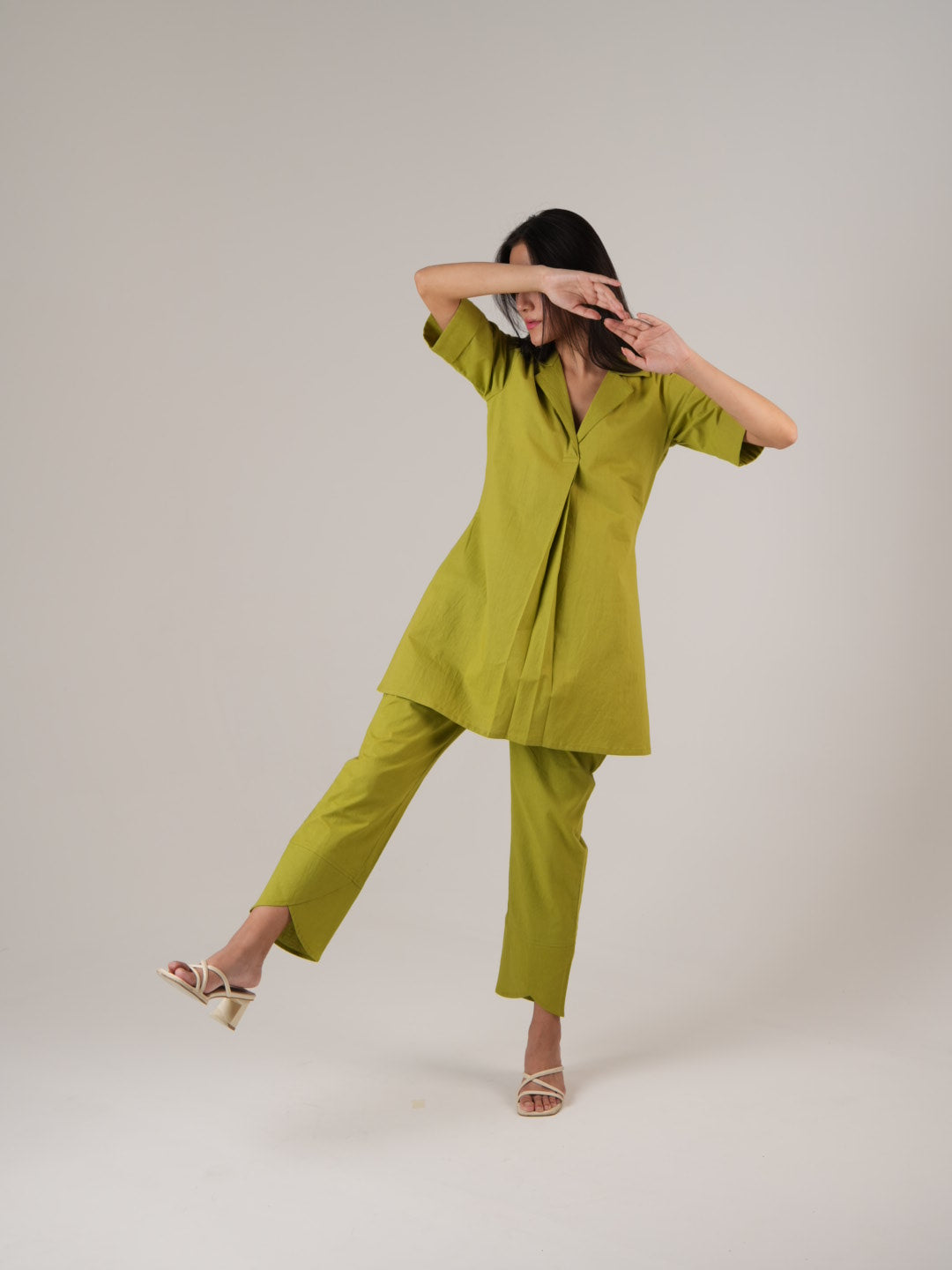 Vanshitaaz Lime Green Anti Fit Cotton Co-ord set