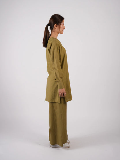 Olive Cotton Co-ord Set