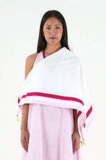 Tassel Linen Cotton Stole - Off White
