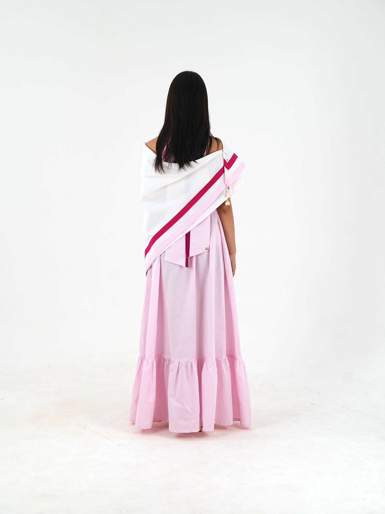 Sleeveless Halter Dress - Pastel Pink Linen