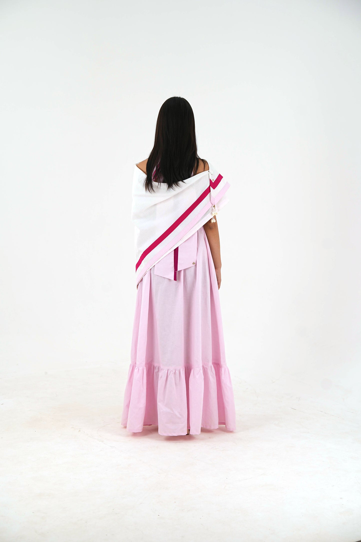 Sleeveless Halter Dress - Pastel Pink Linen