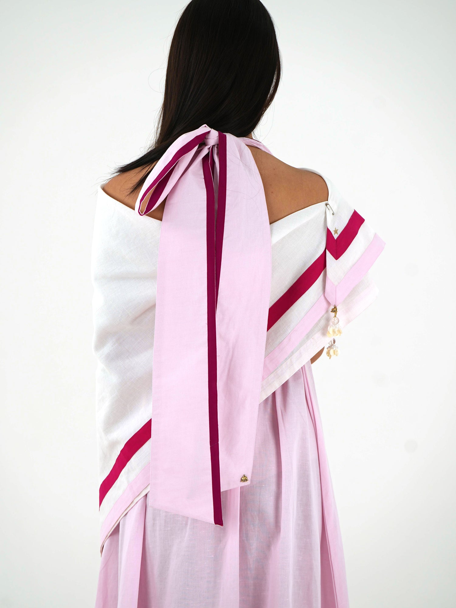 Sleeveless Halter Dress - Pastel Pink Linen