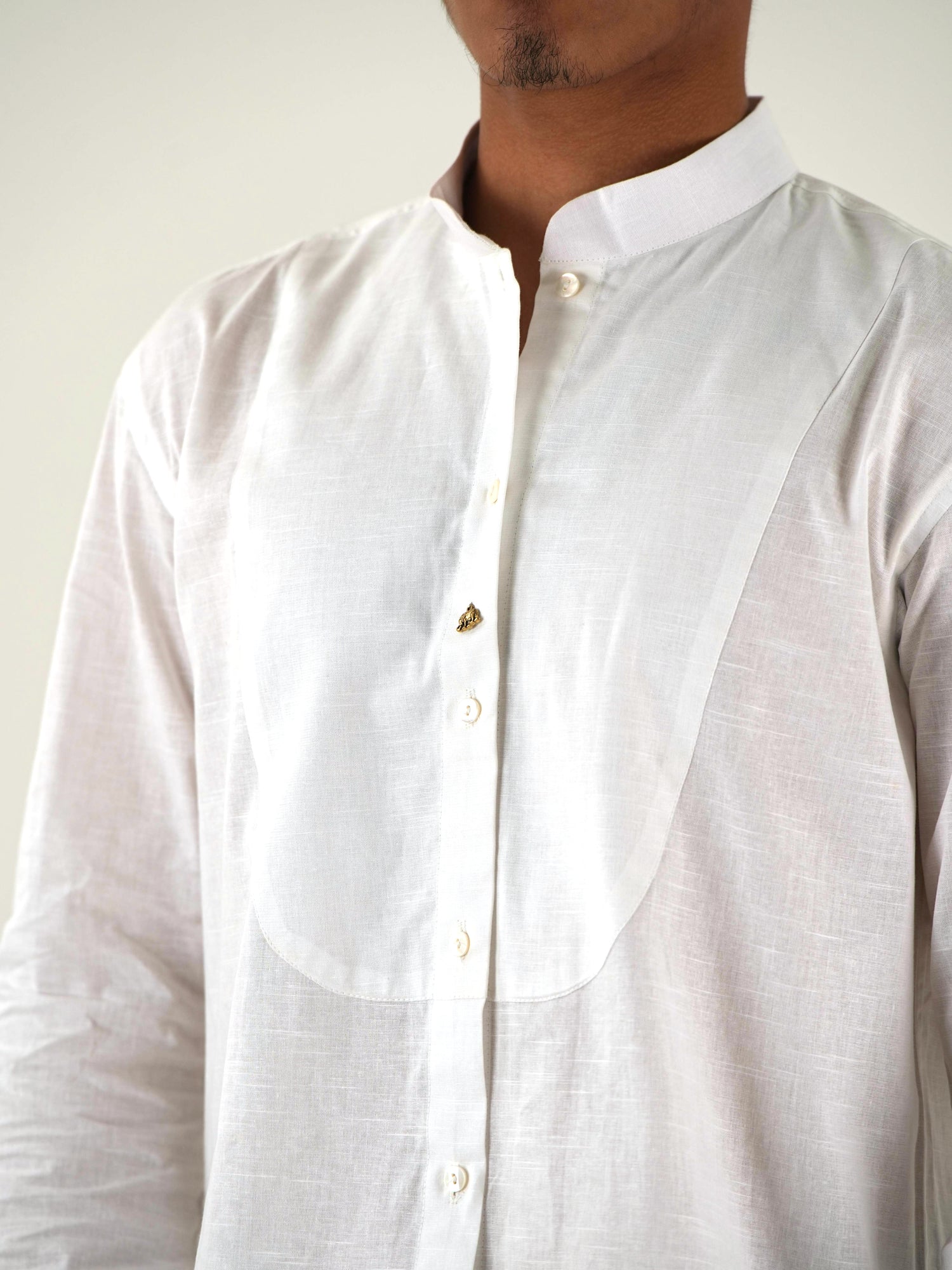 Full Sleeve Co-Ord Set - White Linen Cotton