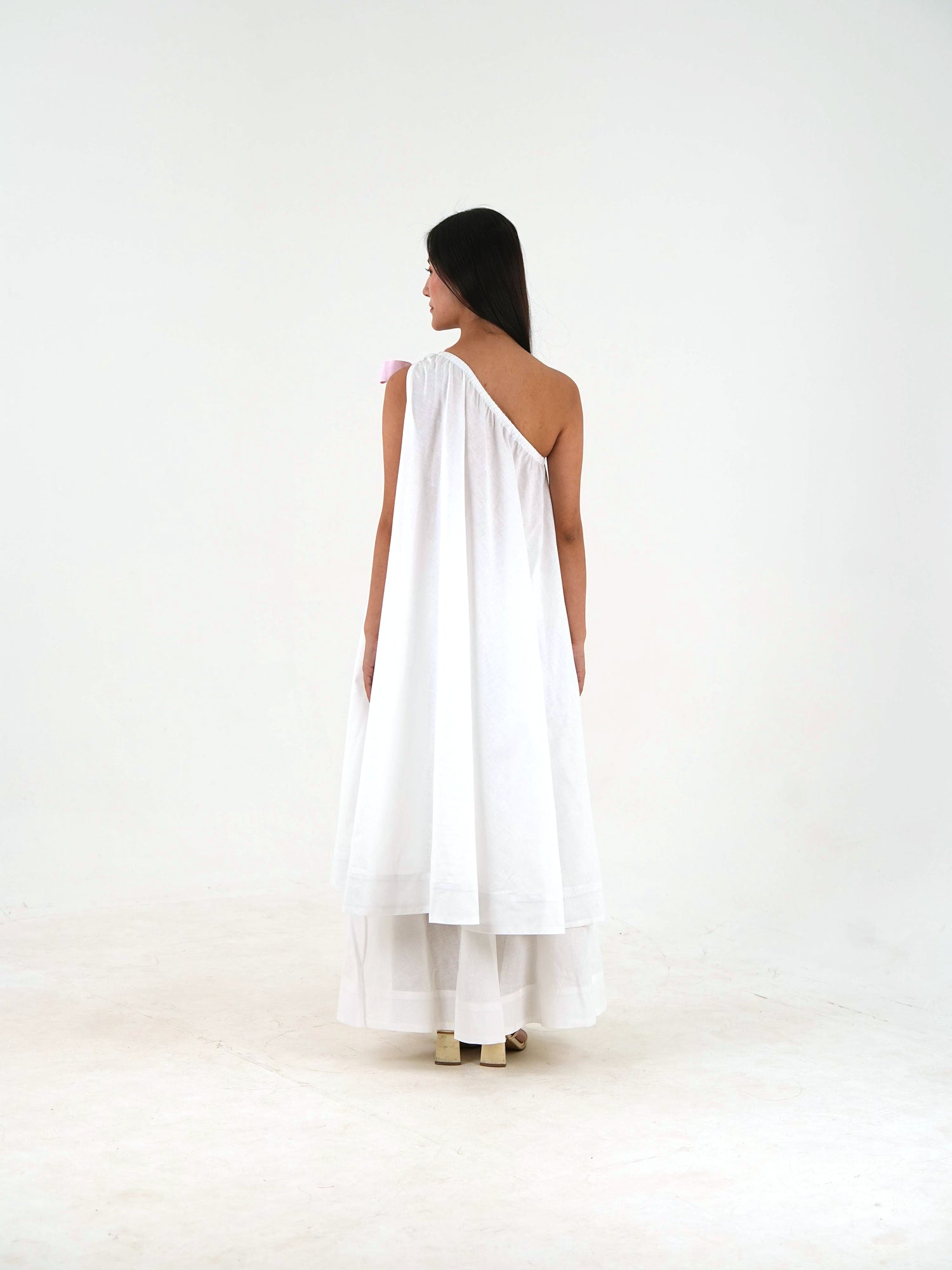 Bow Tie Tunic - White Linen Cotton