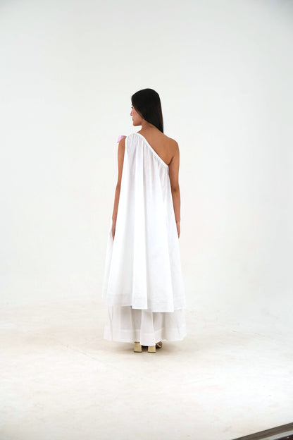 Wide Leg Trousers - White Linen Cotton