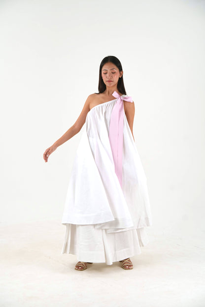 Bow Tie Tunic - White Linen Cotton