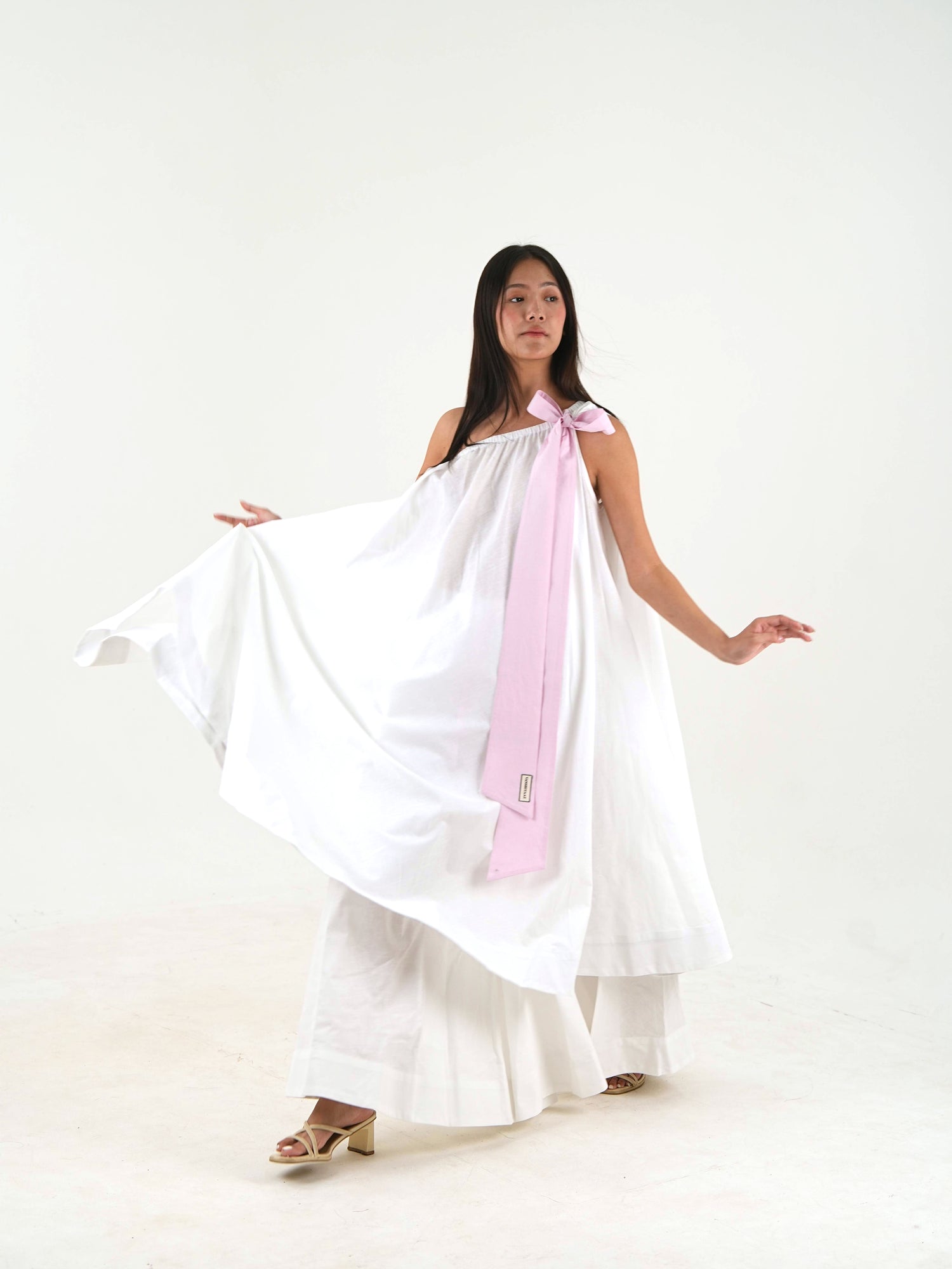Bow Tie Tunic - White Linen Cotton