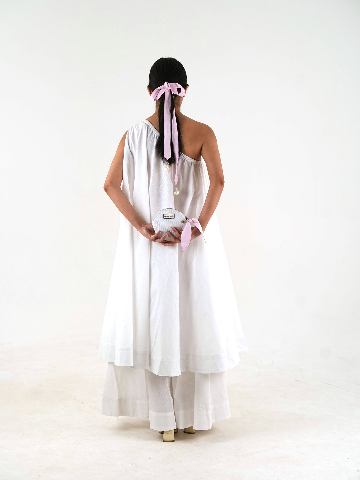 Bow Tie Tunic - White Linen Cotton