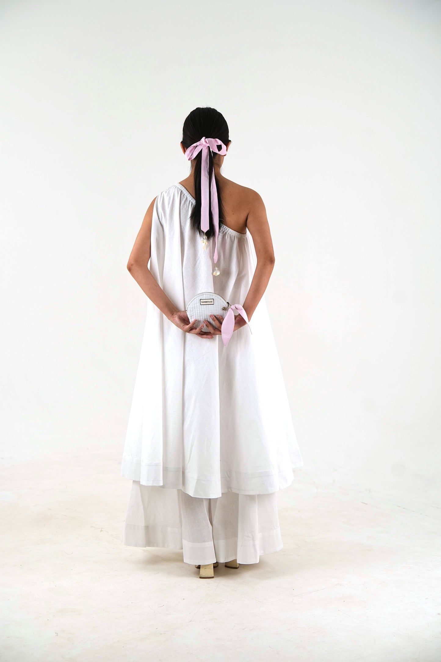 Bow Tie Tunic - White Linen Cotton