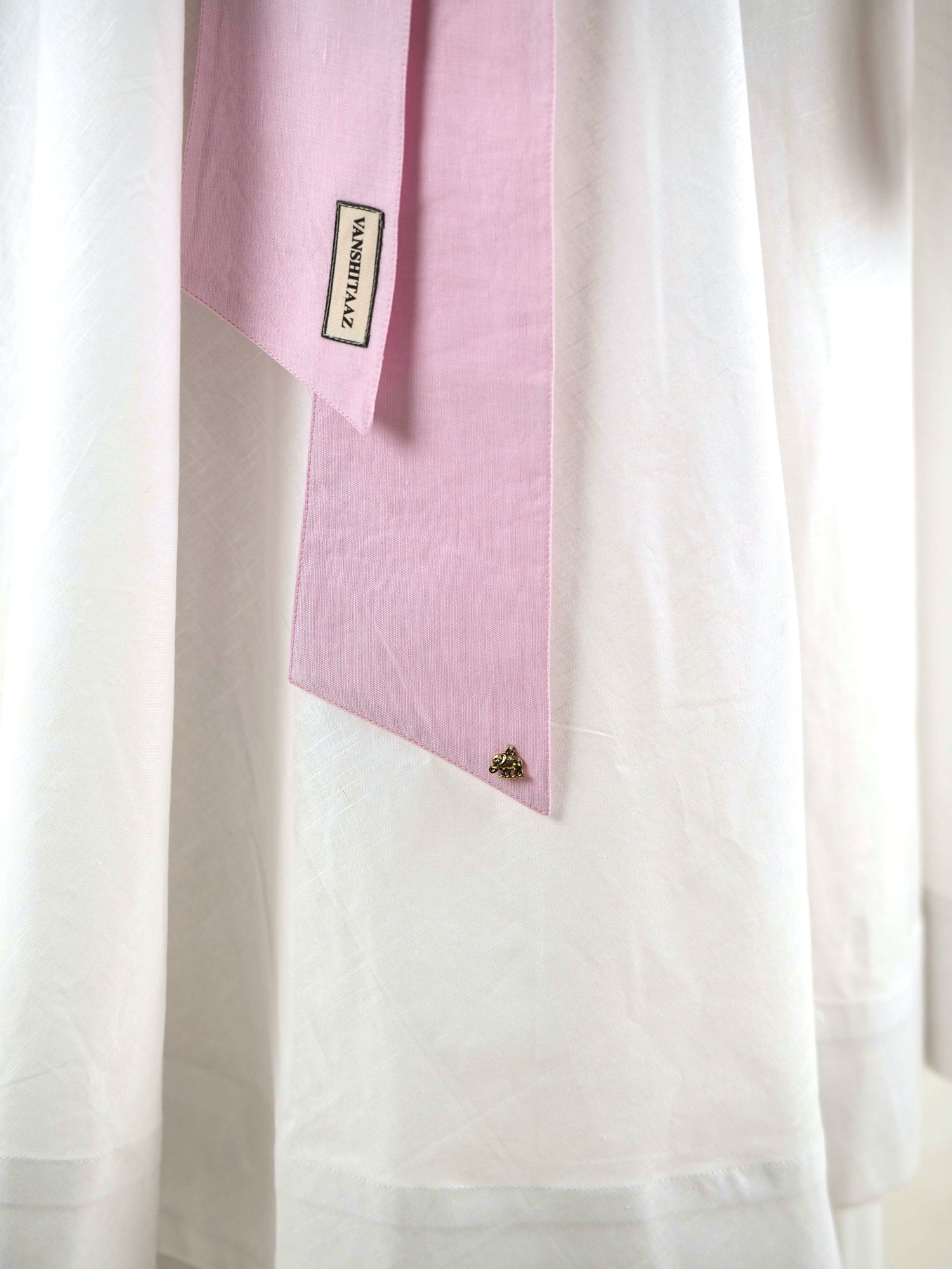 Bow Tie Tunic - White Linen Cotton