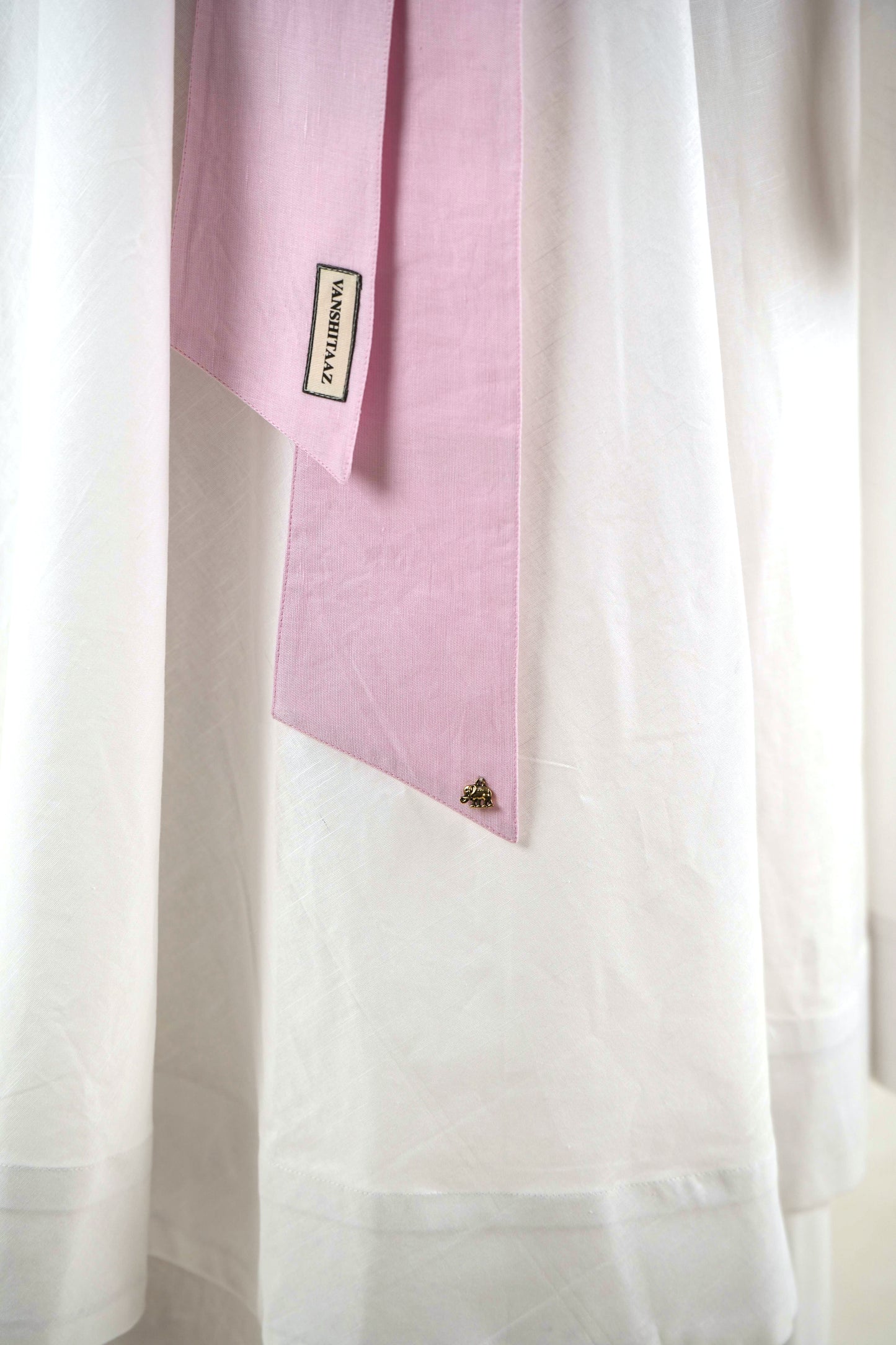 Bow Tie Tunic - White Linen Cotton