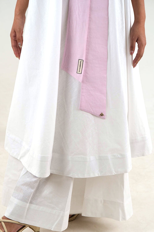 Wide Leg Trousers  - White Linen Cotton